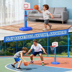 HYES includes 3 mini basketballs and pump for quick setup