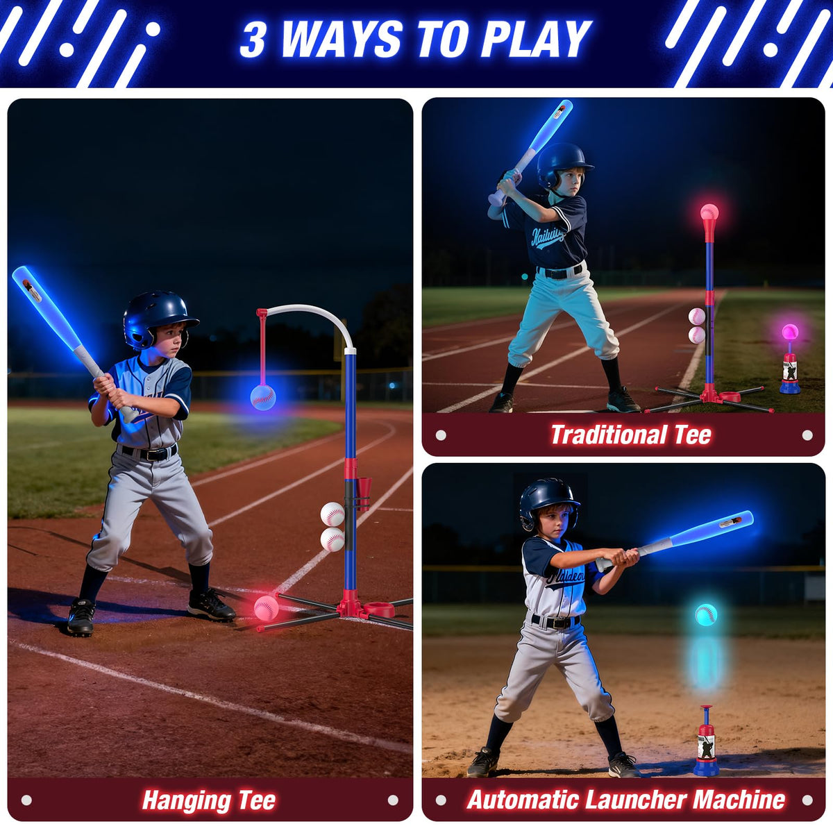 HYES seven color LED lights illuminate the set in seven colors