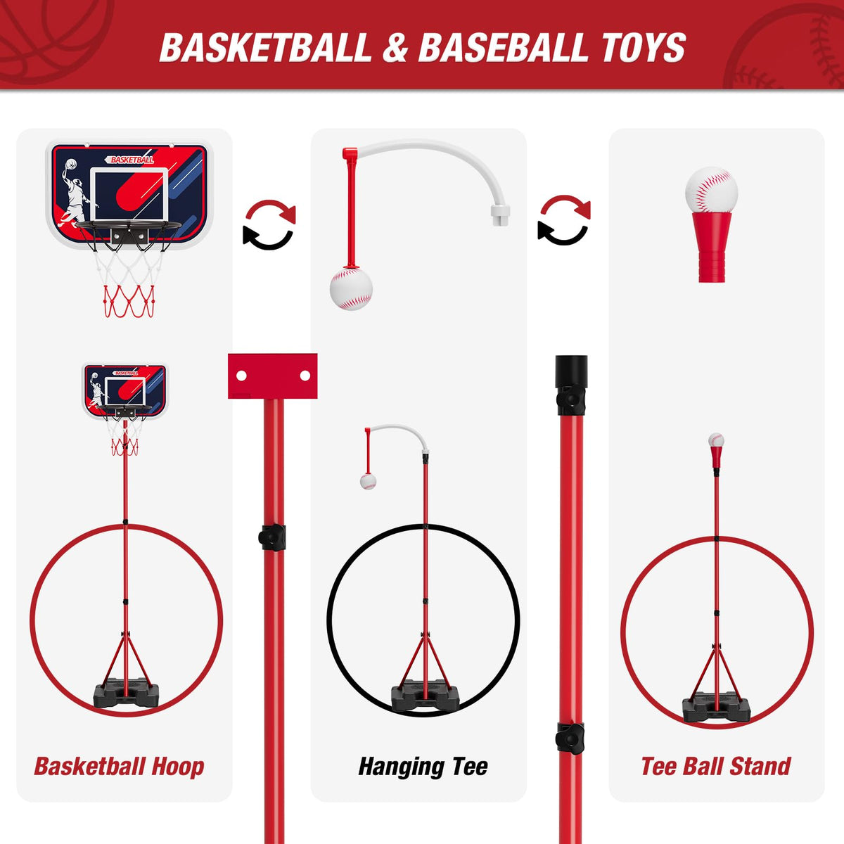 HYES stable-triangular-base keeps the toy steady during play.
