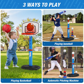 HYES T-ball stand base provides adjustable height for growing players.
