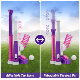 HYES Tball set includes 8 soft balls for safe outdoor games.