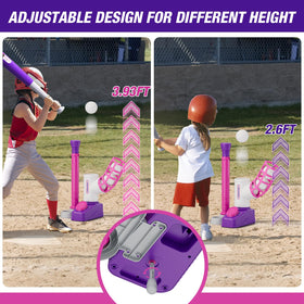 HYES Tball set retractable bat for versatile swing practice.