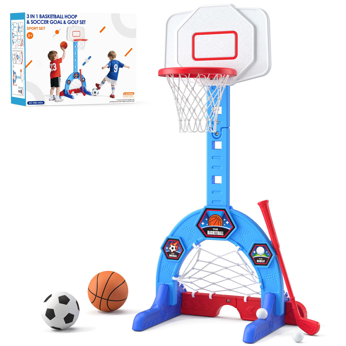 HYES Toddler 3-in-1 Sports Center in action, improving motor skills through play