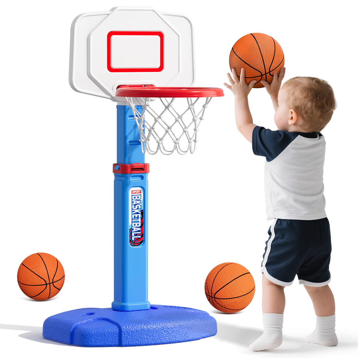 HYES toddler hoop with adjustable height for growing kids' play