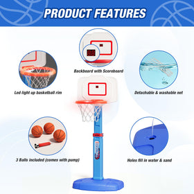 HYES foldable rim with detachable net for quick setup.