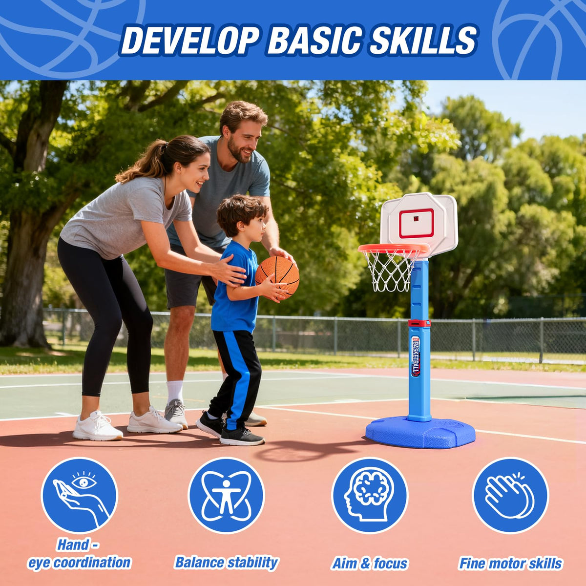 HYES durable, kid-friendly materials and soft mini balls.