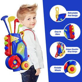 HYES toddler golf set with four colorful clubs for beginners