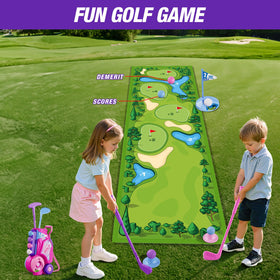 Colorful golf clubs designed for tiny hands and safe play.