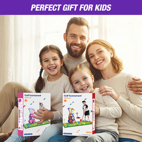 Indoor/outdoor golf toy for toddlers to enjoy learning.