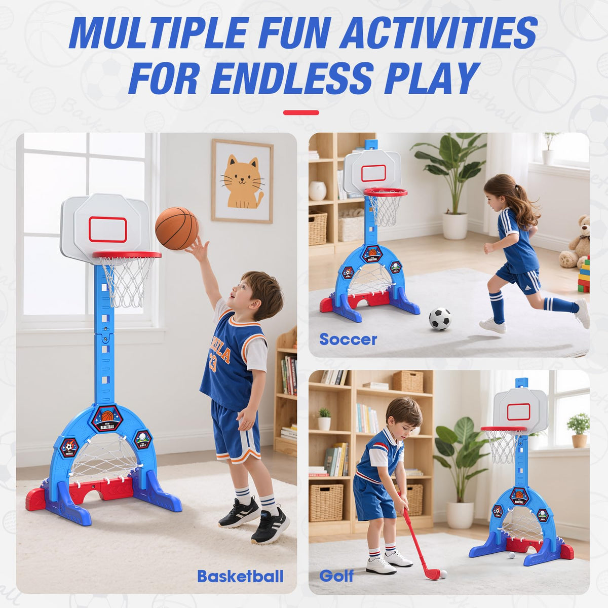 HYES basketball hoop setup promoting active play and hand-eye coordination