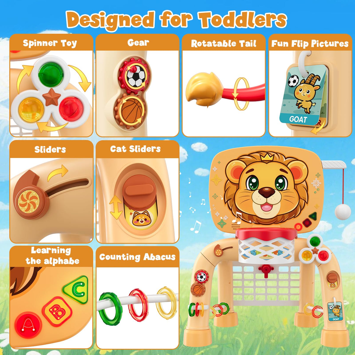 HYES ABC button panel showing animal sounds and letters for learning