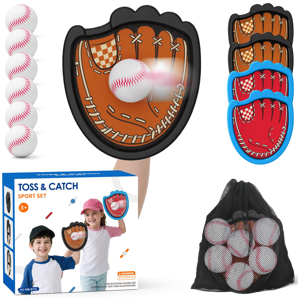 HYES Toss and Catch paddles in brown and blue for versatile family outdoor play