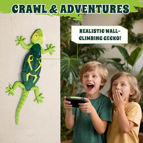Wall mode lets the gecko climb vertical surfaces with ease.