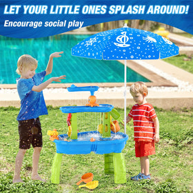 HYES Water Table diving ball race showing friendly competition