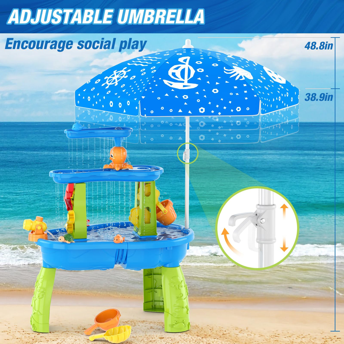 HYES Water Table rain shower sounds enhancing sensory play