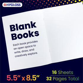 Hygloss blank books 24 pages invite kids to sketch and write freely.