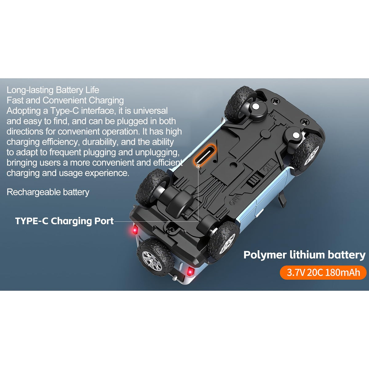 Hylukon WLtoys mini RC car blue packaging and accessories note