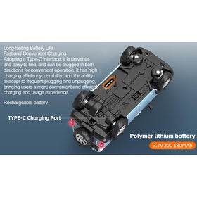 Hylukon WLtoys mini RC car blue packaging and accessories note