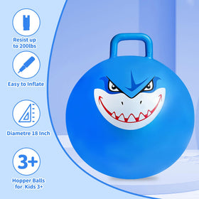 Hymaz 18 inch hop ball ready for indoor or outdoor bouncing sessions.