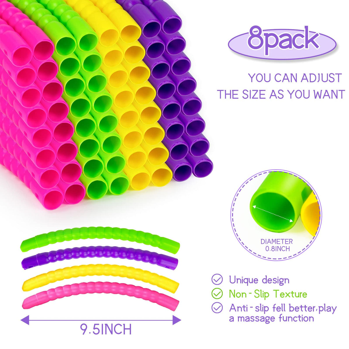 Hymaz Exercise Hoops with 64 detachable sections for easy storage and quick setup