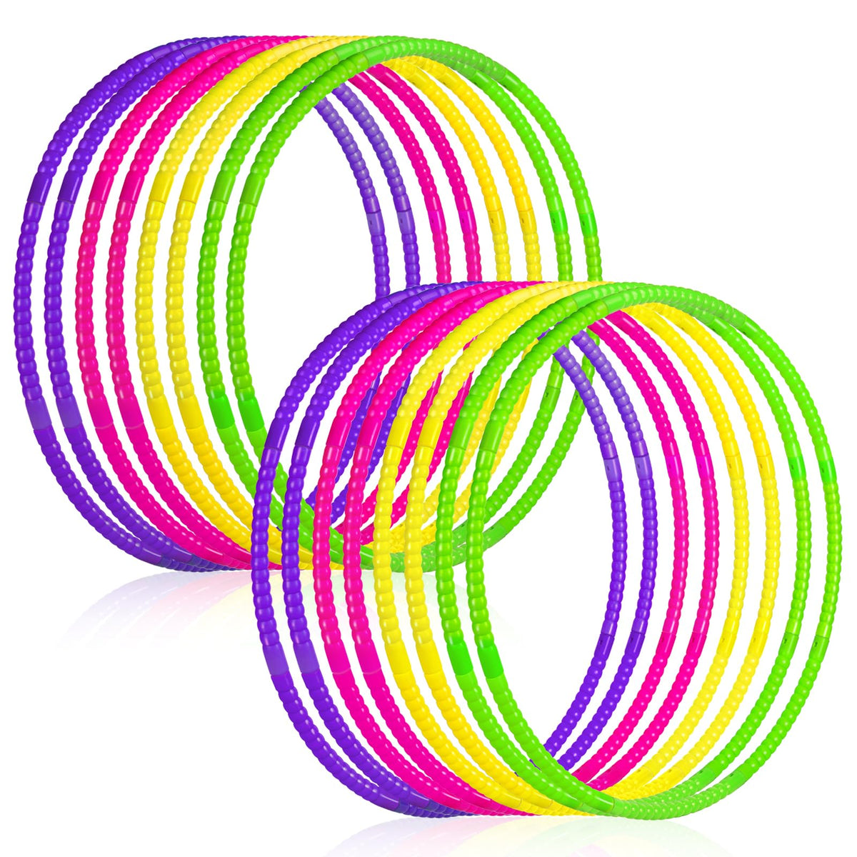 Hymaz Exercise Hoops eight-color pack for outdoor play and kids' activities