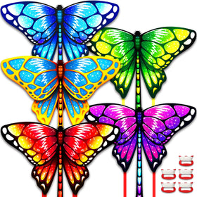 Hymaz five-pack butterfly kites packaging image showing contents for easy outdoor fun