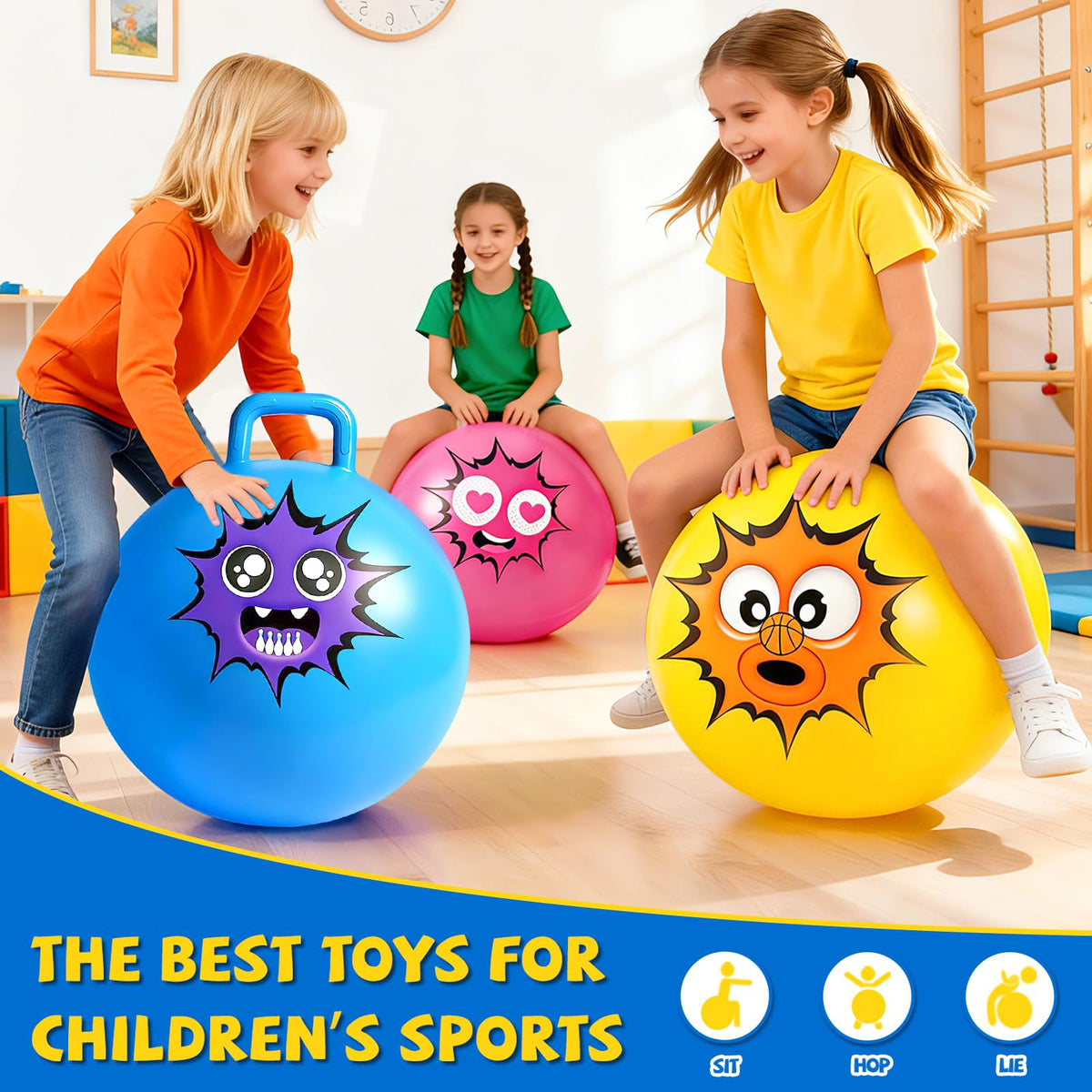 Hymaz hopper ball inflates quickly with the included pump.