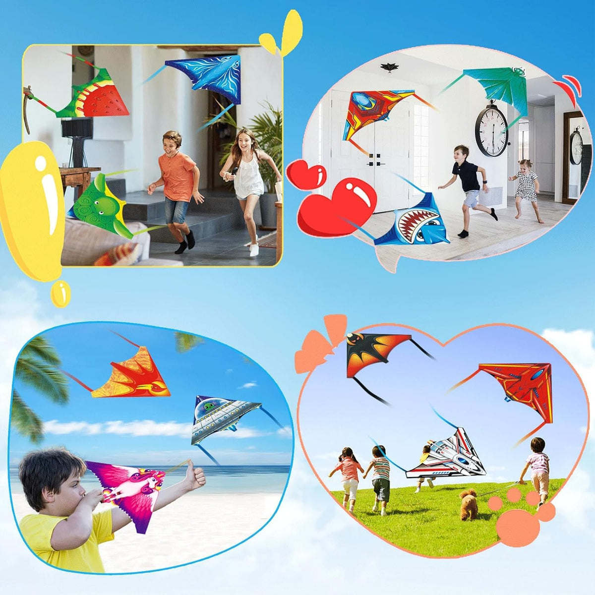 Hymaz kite flies up to 65 feet in wide-open spaces for extended play.