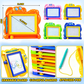 Child drawing on Hymaz board showing reusable, mess-free creativity.