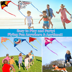 Hymaz mini catapult kite with shark pattern for durable family fun outdoors.