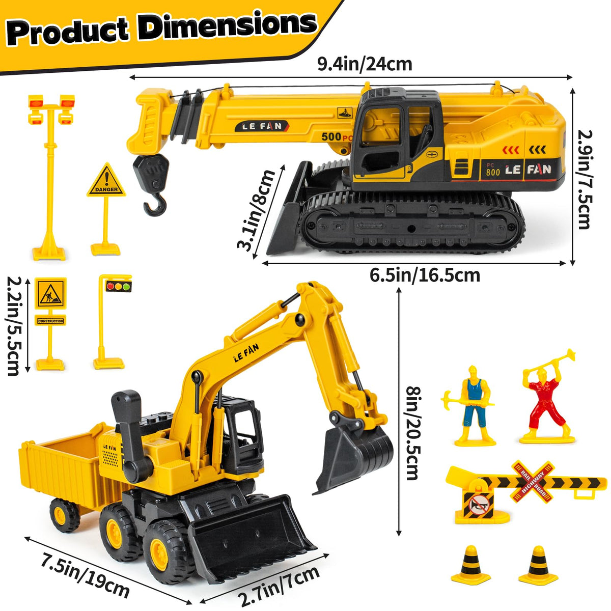 Hymaz road signs, traffic light, and cones set for roadwork role play