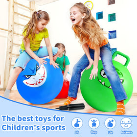 Hymaz three-pack hopper balls shown together for group play and party fun.