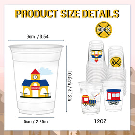 HYMENEX disposable train cups ideal for quick post-party cleanup.