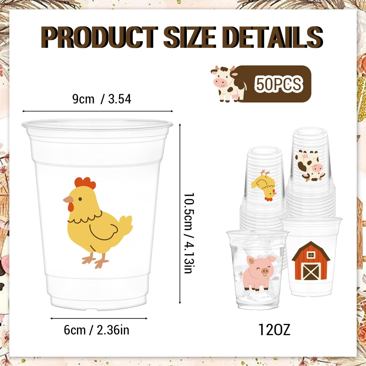 HYMENEX chicken cups keep cold drinks ready at a farm party