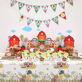HYMENEX farm-scene cups set a cohesive theme for parties