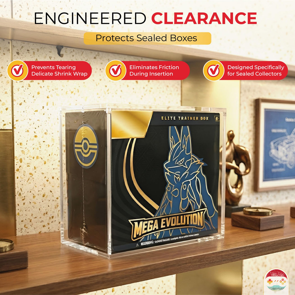HYPE GAMER GEAR Pokémon ETB compatibility showcases your sets neatly.