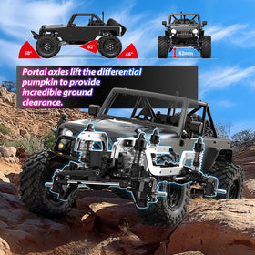 Hyper Go H12Y portal axles offer higher ground clearance on challenging terrain.
