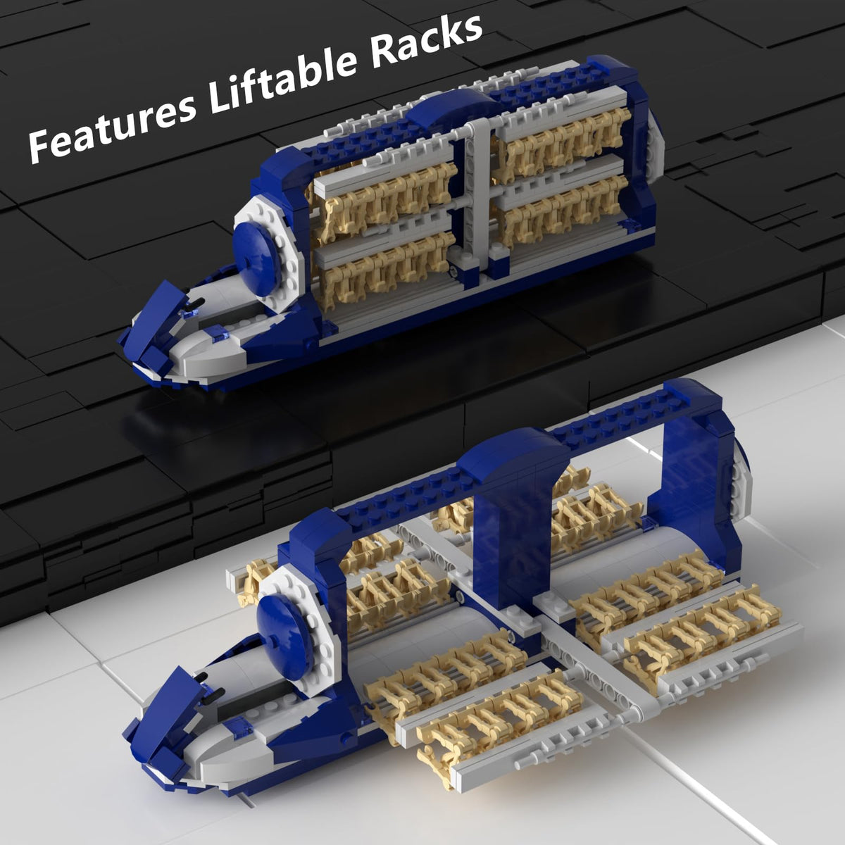 HyperBrick dark blue and light gray CW color scheme on pieces
