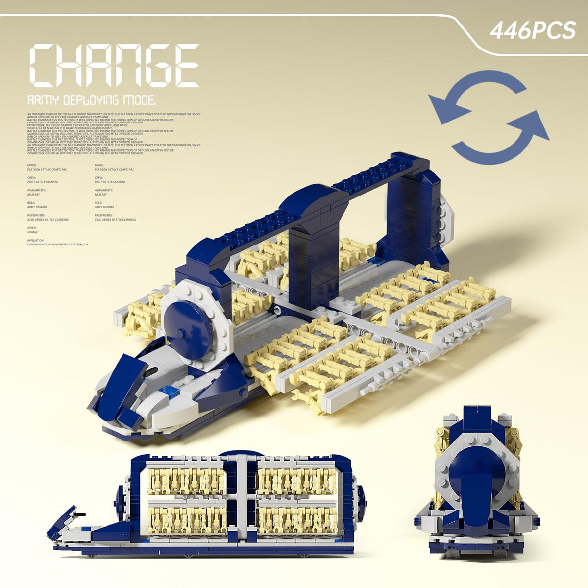HyperBrick platoon attack craft in battle-ready pose