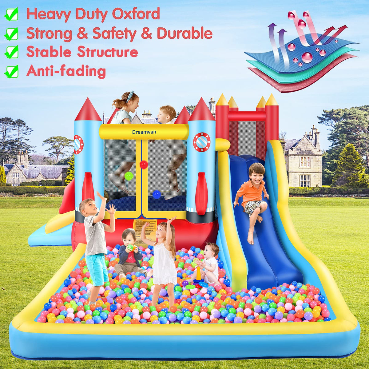 HYPOAI bounce house climbing wall for energetic play