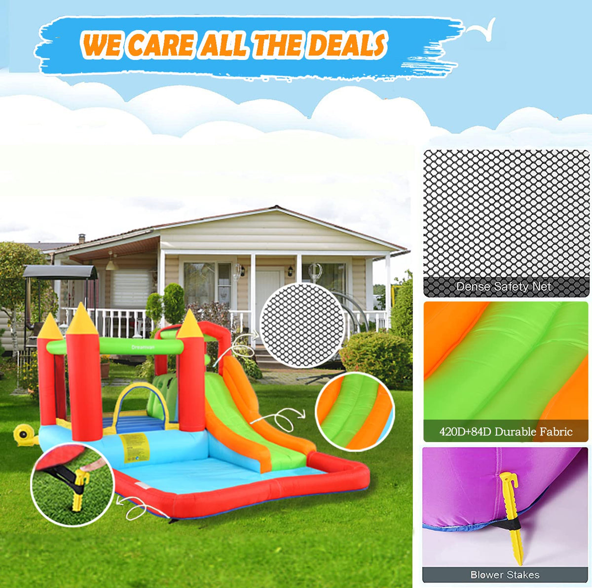 HYPOAI Bounce House splash pool for refreshing water play