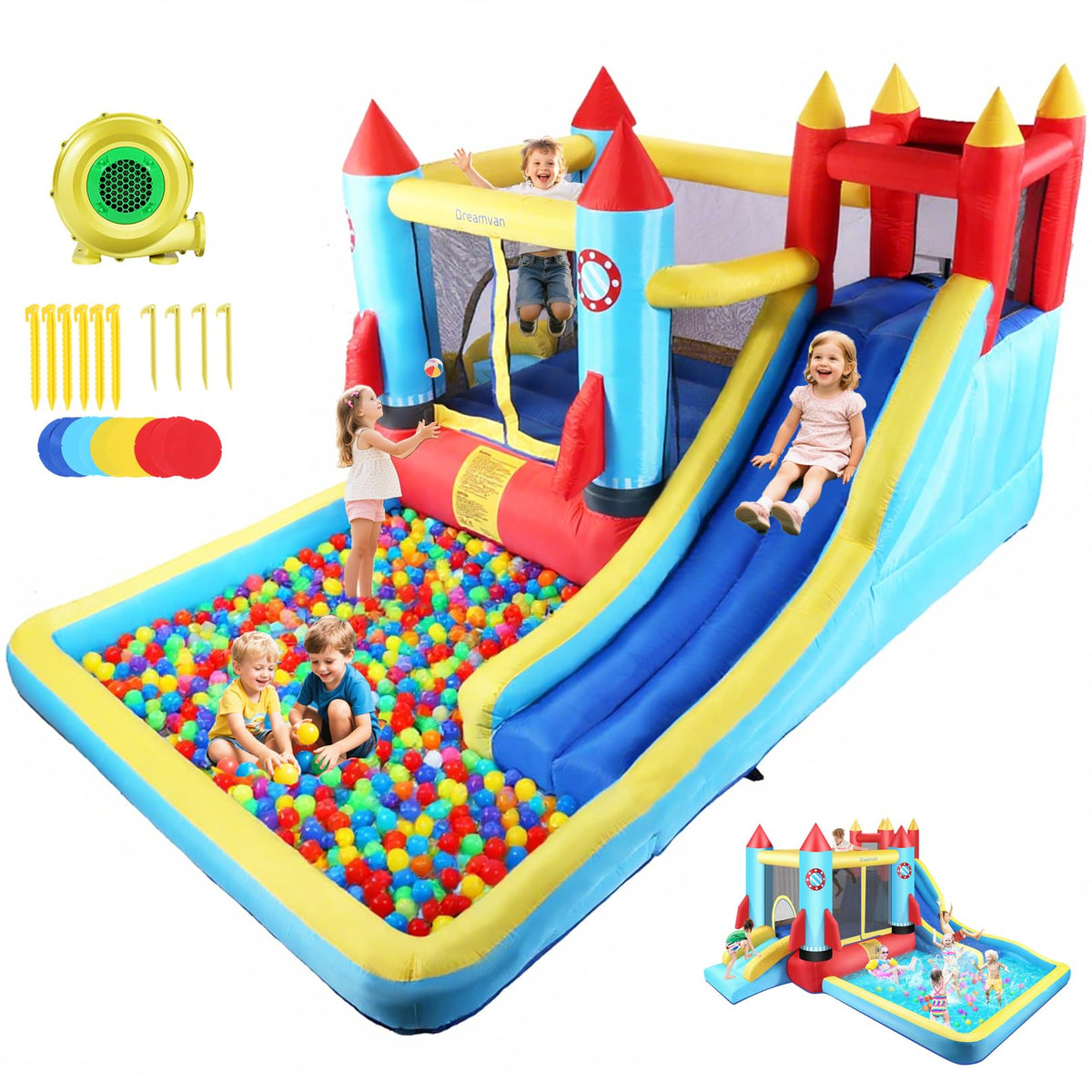 HYPOAI inflatable bounce house exterior for kids' active outdoor play