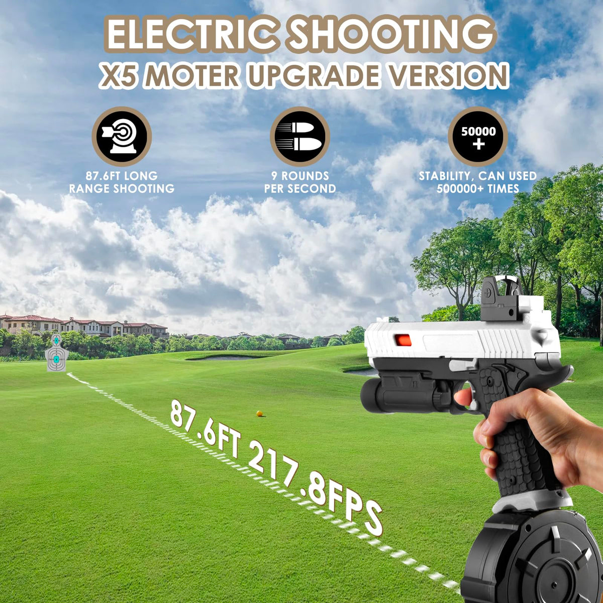 HYuracom Gel Blaster X5 long hopper extends ammo capacity
