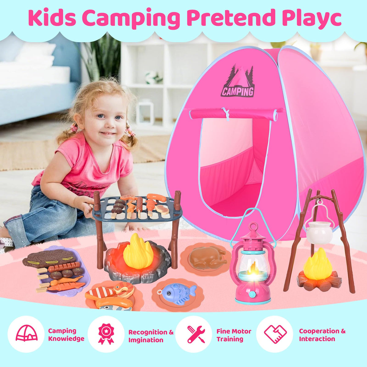 HYRENEE Camping Campfire piece sparks family storytelling and safe, imaginative fun.