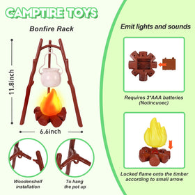 HYRENEE kids camping set cooking utensils for realistic role-play.