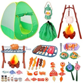 HYRENEE kids camping set play tent for indoor outdoor pretend adventures.
