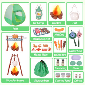 HYRENEE kids camping set pop-up tent quick setup for easy camping fun.
