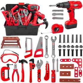 HYRENEE Kids Tool Set 48-piece toolbox for imaginative play and fine motor skills