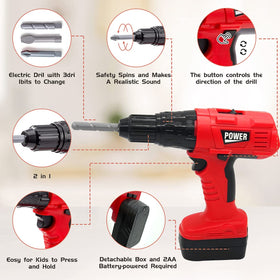 HYRENEE Kids Tool Set realistic hammer for pretend construction and role play