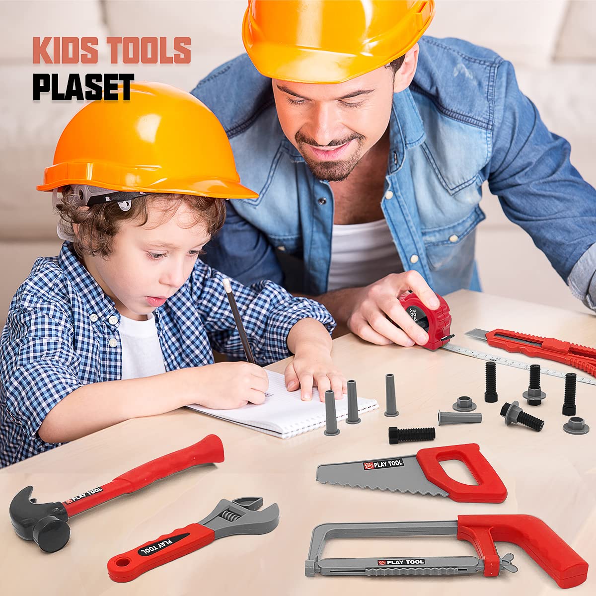 HYRENEE Kids Tool Set durable safe ABS plastic for kid-friendly toy tools